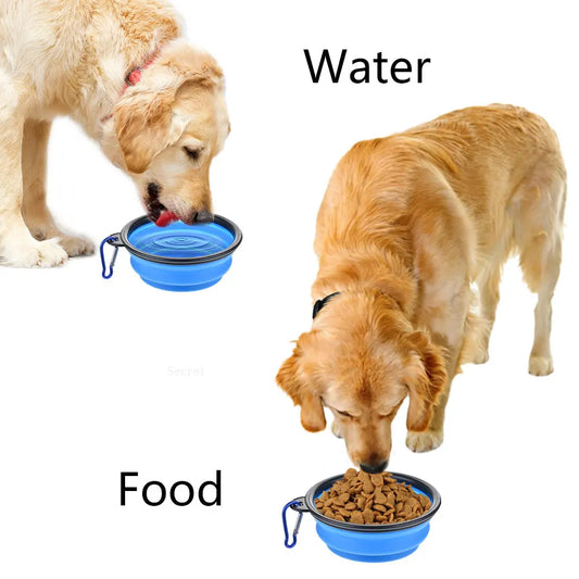 Collapsible Pet Silicone Dog Food and Water Bowl